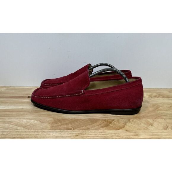 Prada Red Suede Loafers Shoes Men’s Size 10 Dress - Picture 3 of 9